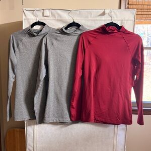 Under Armour Women’ Long-Sleeve Cold Gear Fitted - Maroon Red & Gray Size Large